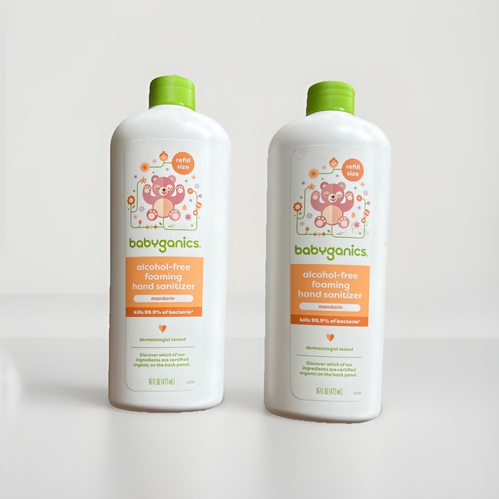 2 Pack Babyganics Alcohol Free Foaming Hand Sanitizer Mandarin 16oz